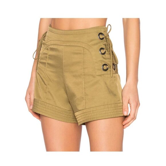 Marissa Webb Pants - Marissa Webb Size 0 Olive Green khaki lace up sides hot pants